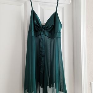 Victoria's Secret Green Silk Chiffon Nightgown